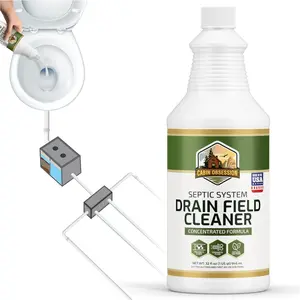 Septic System Drain Field Cleaner 32 oz Professional Strength Concentrated Shock Septic Treatment to Open Clogs Prevent Backups and Overflows