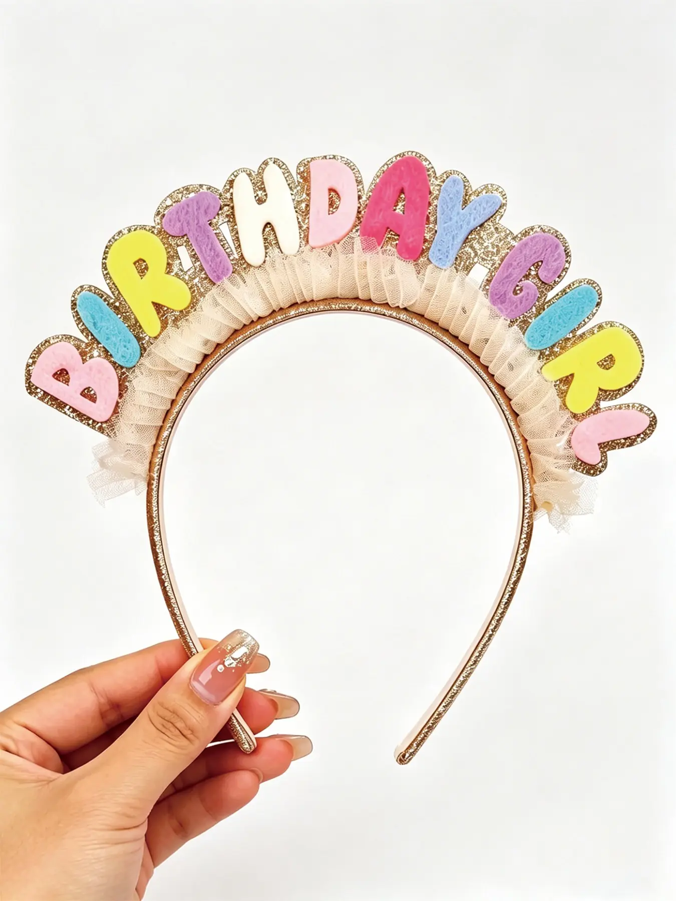 1pcs Colours Letter Design Headband, Creative Birthday Party Headband, Fashion Hair Accessories for Women & Girls, Chic Headbands