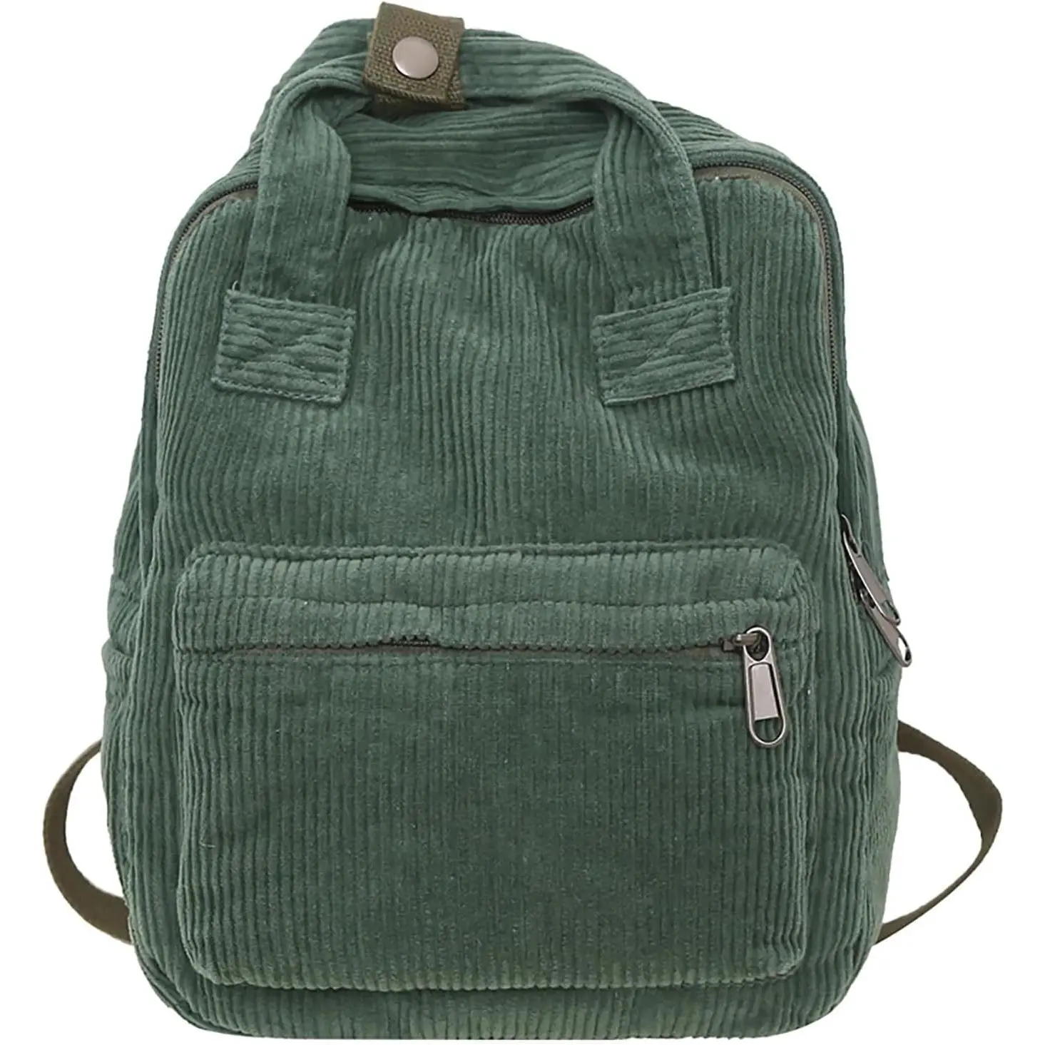 Small Corduroy Backpack Purse for Women -  Mini Fashion Casual Aesthetic Backpack, Green