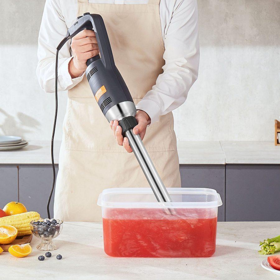 VEVOR Commercial Immersion Blender, 350W Heavy Duty Hand Mixer, 20 inch Stepless Variable Speed Mixer with Stainless Steel Blade, Multi-Purpose Portable Mixer for Soup, Sauces, Mashed Potatoes, Cream