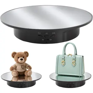 7.87 Inch Rotating Display Turntable Spinning Stand, 17.6lbs Max Load Round Stand for Product Shows, Black & White Available