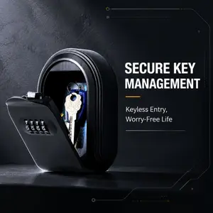 Secure Key Management Storage Lock Box, 4-Digit Combination Lock, Weatherproof Wall-Mounted Key Safe for Home, Office, Real Estate and Outdoor Use