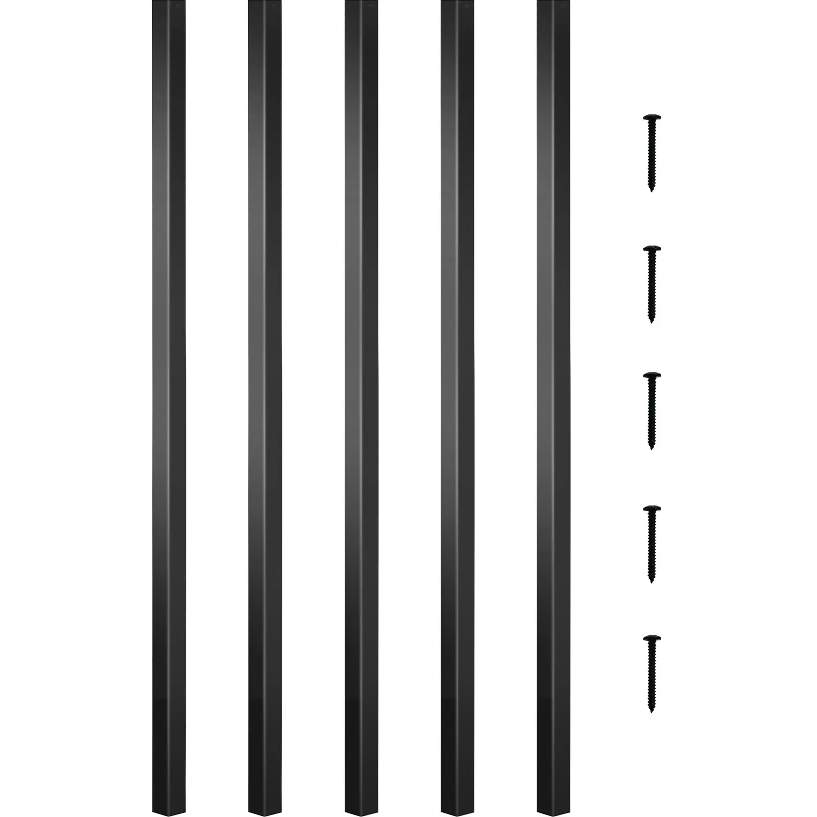 VEVOR Deck Balusters, 101 Pack Metal Deck Spindles, 26x0.75 Staircase Baluster with Screws, Aluminum Alloy Deck Railing for Wood and Composite Deck, Square Baluster for Outdoor Stair Deck Porch