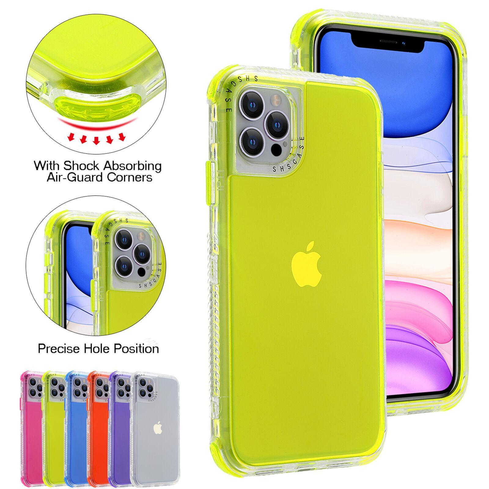 [Freeship] Acrylic Clear Defender Colorful Case For iPhone 16 Pro Max 15 14 Plus 13 12 11 Pro Max Hybrid Shockproof Heavy Duty Phone Cover