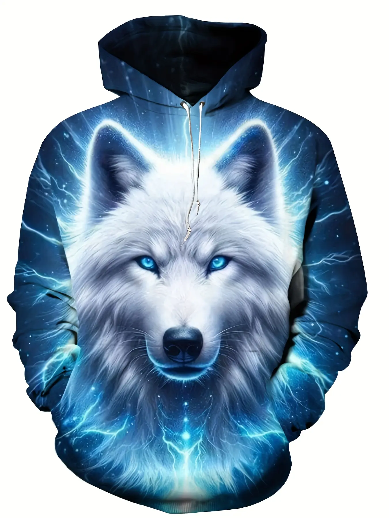 Men'S Bold Wolf King 3D Printed Hoodie - Casual Sports Sweatshirt With Kangaroo Pocket Polyester Blended Machine Washable - Autumn/Winter Hoodie