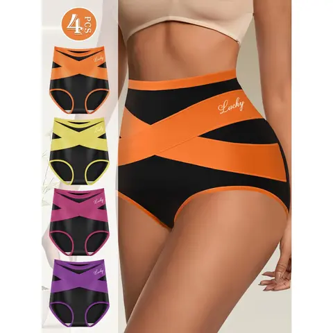 QUASTI High Elasticity Briefs For Girls,  Lifted Buttocks & Abdomen High Waisted Fashion  Underwear Skin Friendly & Breathable Underwear  Fashionable & Versatile Back To School Gifts For Girls Shipped Randomly
