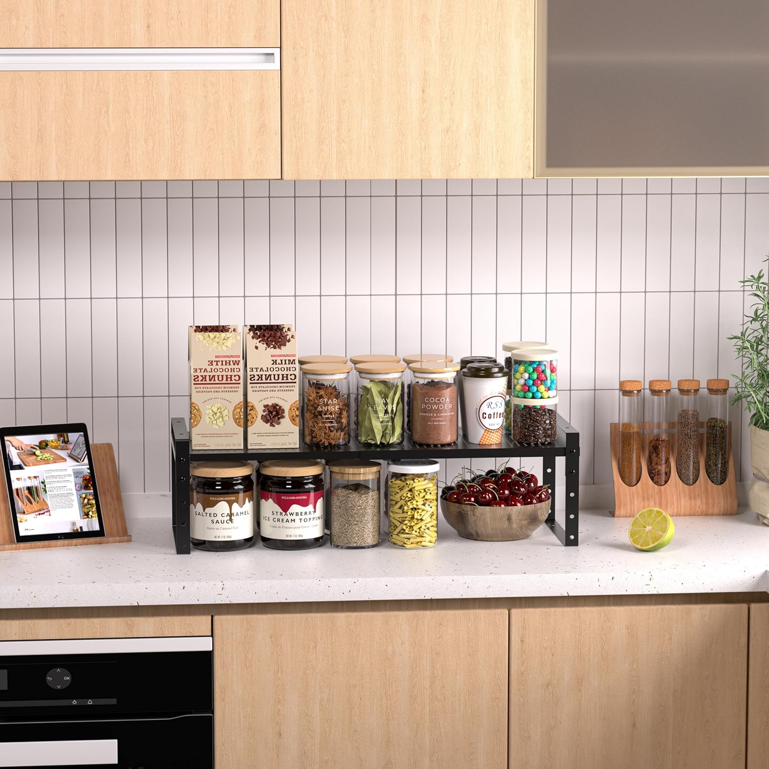 Expandable Stackable Aadjustable Shoe Rack Pantry Shelf for Kitchen Cabinets Counter Shelves Countertop Cupboard Storage Solution,Sturdy Heavy-Duty Metal Construction(1Pack/Black/Medium) Expandable Stackable Aadjustable Shoe Rack Pantry Shelf for Kitchen Cabinets Counter Shelves Countertop Cupboard Storage Solution,Sturdy Heavy-Duty Metal Construction(1Pack/Black/Medium)