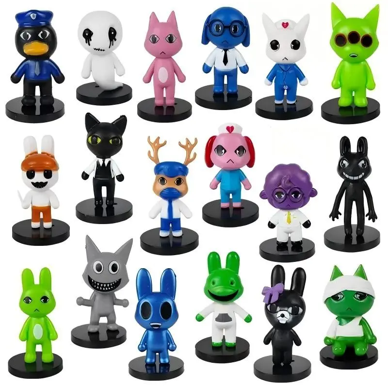 6/12/18‑Pack Animal Hospital Anomaly Models, Roblox Animal Hospital Toys, cartoon game figures, collectible mini models, spooky animal hospital figurines, desktop decor ornaments, kids gifts, PVC action figures, animal hospital dolls, game character statu