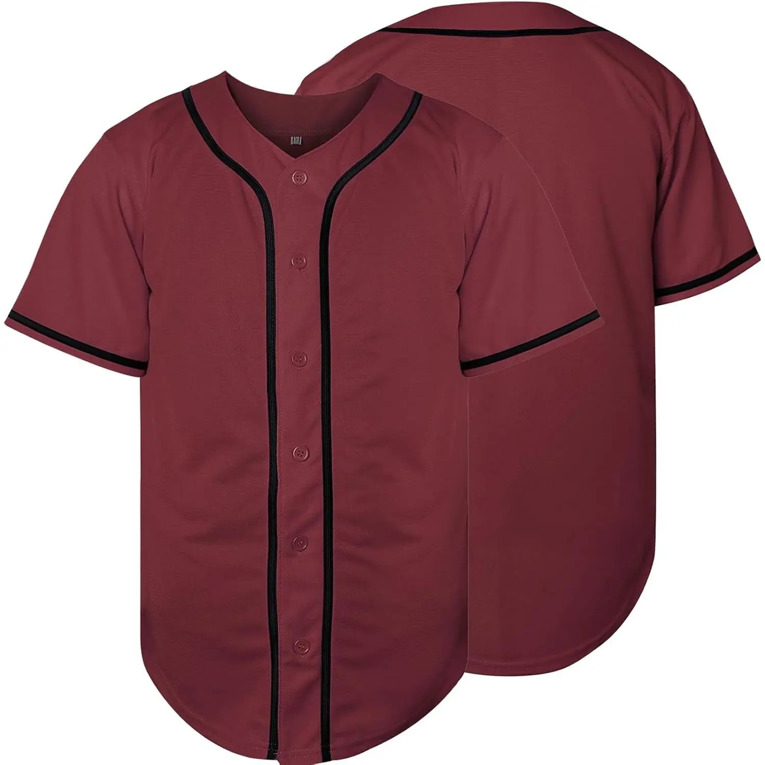 Blank Baseball Jersey, Short Sleeve Plain Jersey Shirt Sports Hip Hop for Men Women
