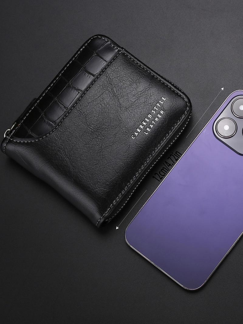 Men's Business Fashion Patchwork Short Wallet, Casual Multi Card Slot Wallet for Daily Used, Vintage All-match Bifold Wallet for Men, Business Wallets