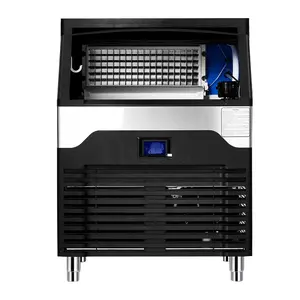 Commercial Ice Maker Machine Industrial Ice Machine 260 Lbs/24H with 88 Lbs Bin Storage, Integrated Undercounter Single Water Inlet, 304 Stainless Steel and ABS Construction, 110V Black