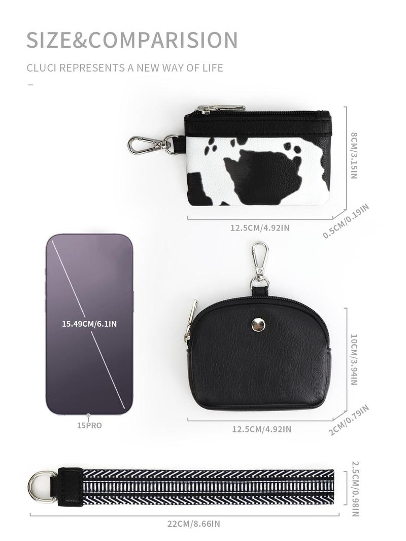 Women's Cute Leopard Print Zipper Short Wallet, Trendy Versatile Wristlet Wallet, Fashionable All-match Versatile Coin Purse for Daily Use