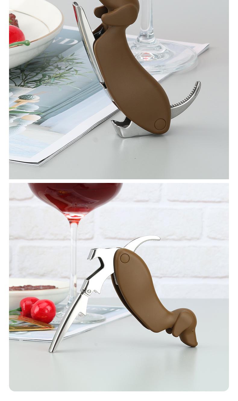 Dog Wine Bottle Opener Corkscrew with Foil Cutter Beer Opener Manual Wine Key for Servers Waiters Bartender and Home Bar Use