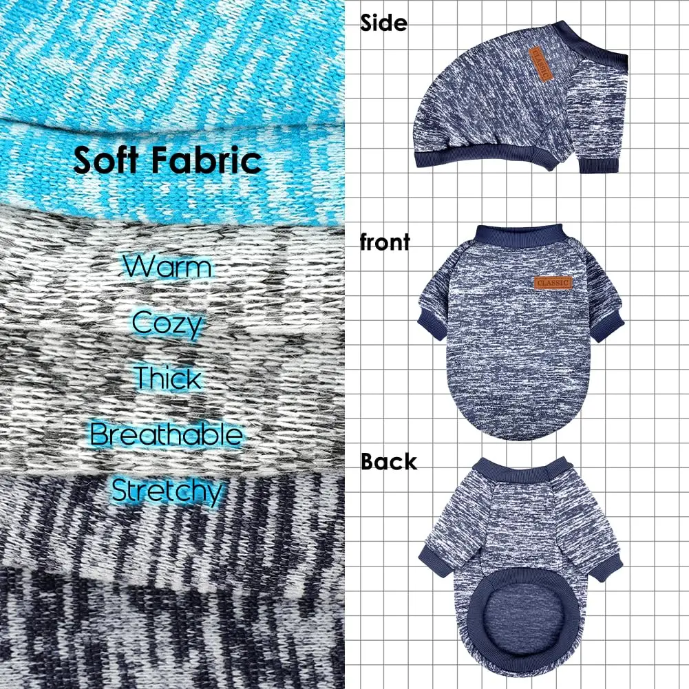 3pcs Dog Sweater Set for Small Breeds - Unisex for Girls And Boys All-Season Warm And Soft Dog Sweatshirt Outfit Suitable for Dogs And Cats - Pet Clothing