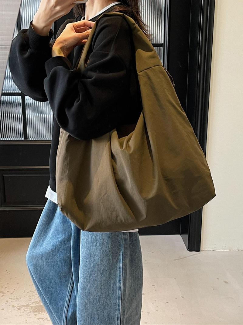 Valentine's Day Gift, Fashionable Plain Color Handbag, Bowknot & Leopard Print, Multi-Pocket Large Capacity, Women's Shoulder Bag, Bowknot Decor Handbag