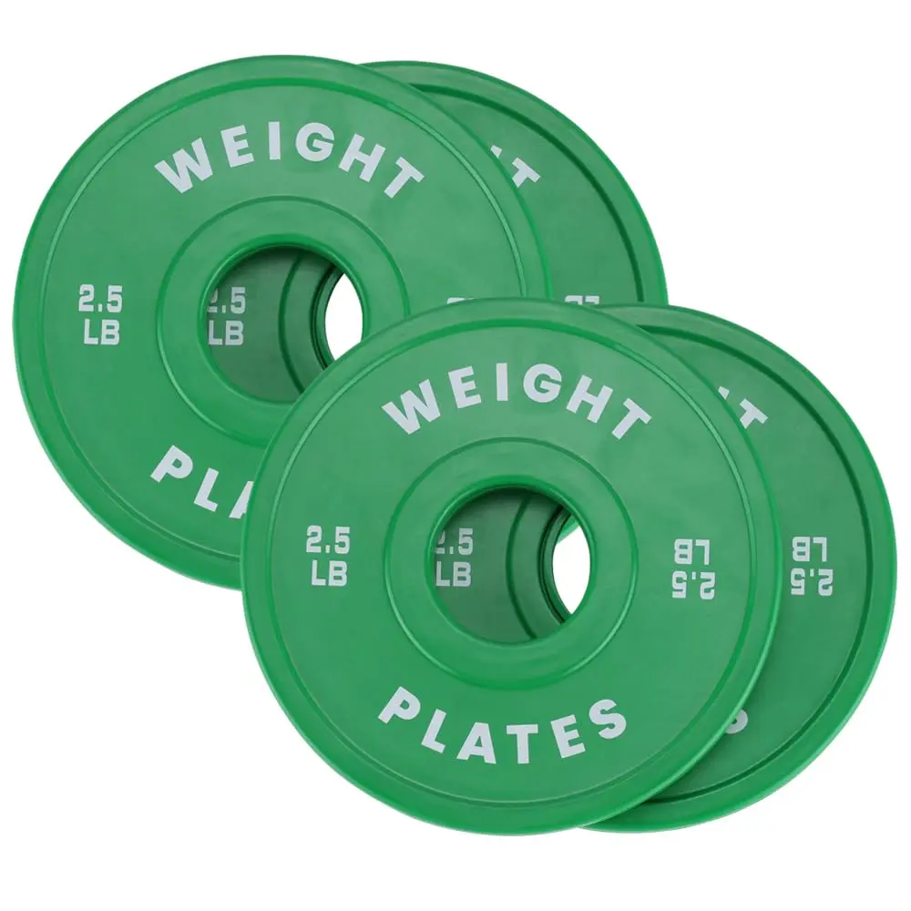 Durable 2-Inch Olympic Rubber Bumper Plates, 2.5 LB 4-Piece Weight Plate Set, Heavy-Duty Weightlifting Plates for Strength Training, Home Gym Equipment Compatible with Standard Olympic Barbells
