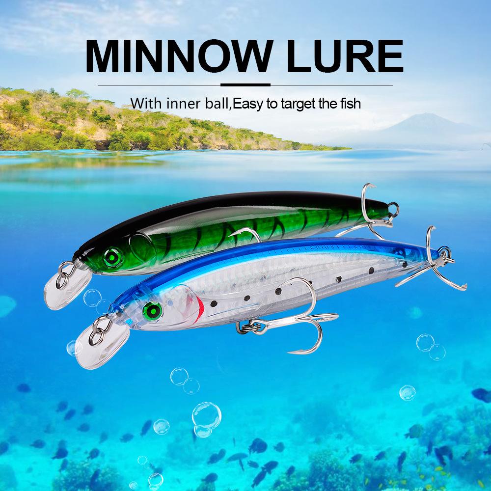 16cm 43g Floating Minnow Lure, Bionic Hard Bait with Through Wire, Topwater Lure for Freshwater & Saltwater Fishing