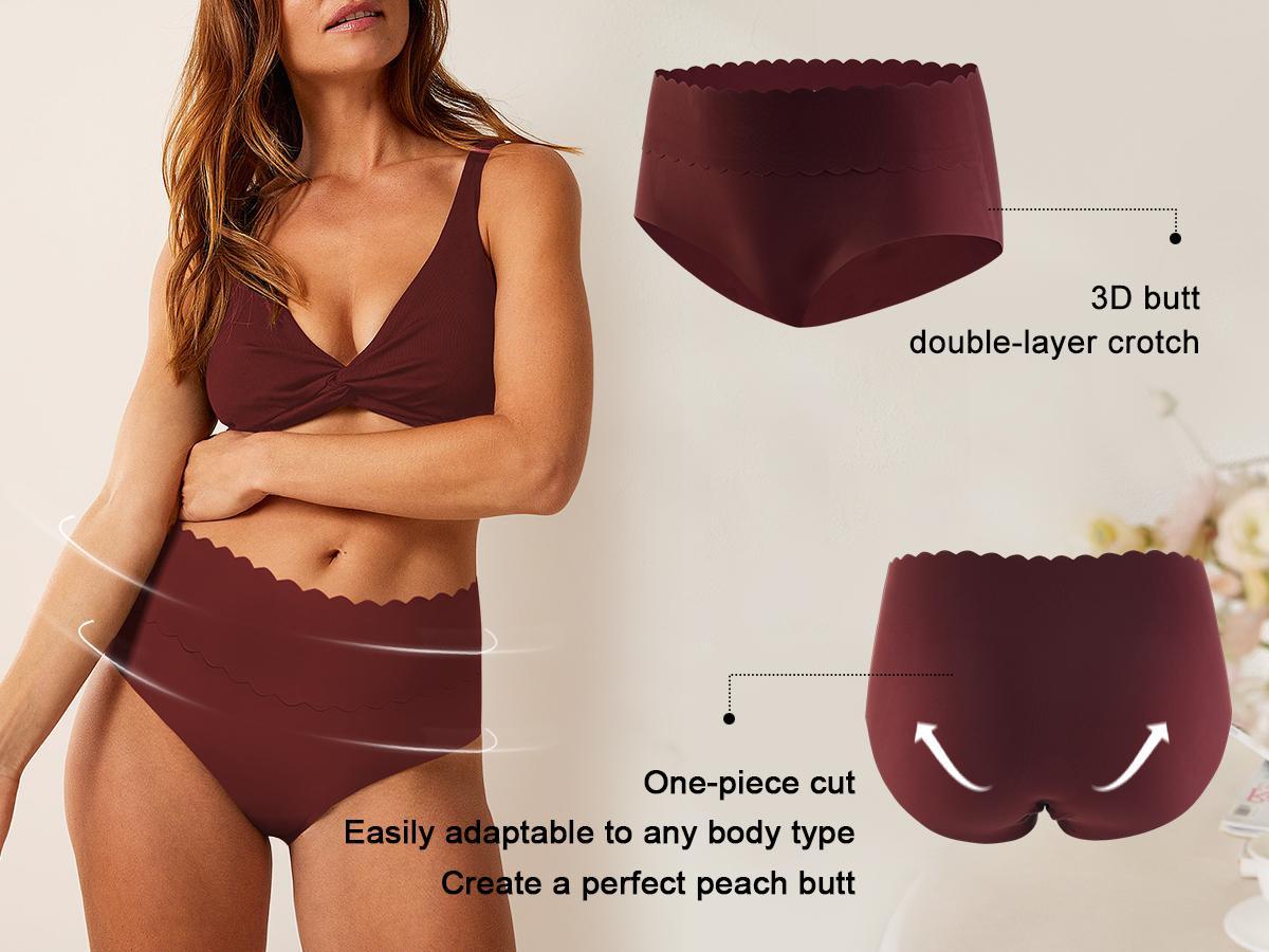 LEVAO Seamless Mid-Waist Bikini Underwear for Women – Soft, Breathable, Full Coverage 6-Pack (S-XXL)