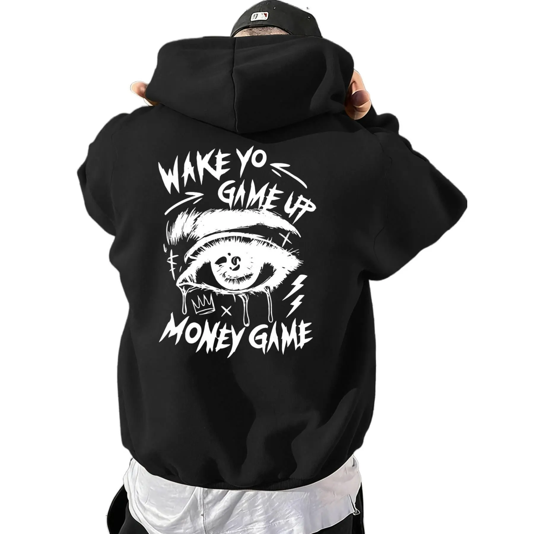 Men Hoodie Hip Hop Graffiti Money Game Graphic Streetwear Oversized Long Sleeve Pure Cotton Hoodie For Men Teen Boys Gift For Him Hip‑Hop Lover Birthday Gifts