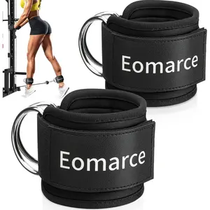 2PCS Set Premium Cable Kick Back Ankle Straps for Cable Machines, for Women & Men Glute Kickback Workout Gym Leg Ankle Cuff Cable Attachment