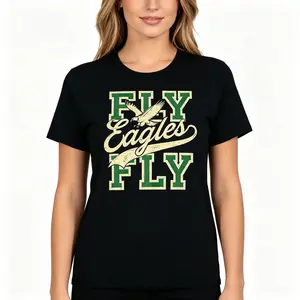 "Eagles Vintage Football Life Printed Crew" Graphic Unisex Tee |   All-Season Breathable Top