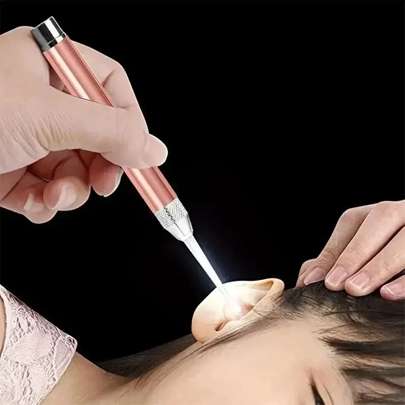 Visual Ear Picking Tool Luminous Ear Scoop, Stainless Steel Ear Scoop with Light, Luminous Ear Cleaner, Safe & Effective Ear Care, Earwax Remover