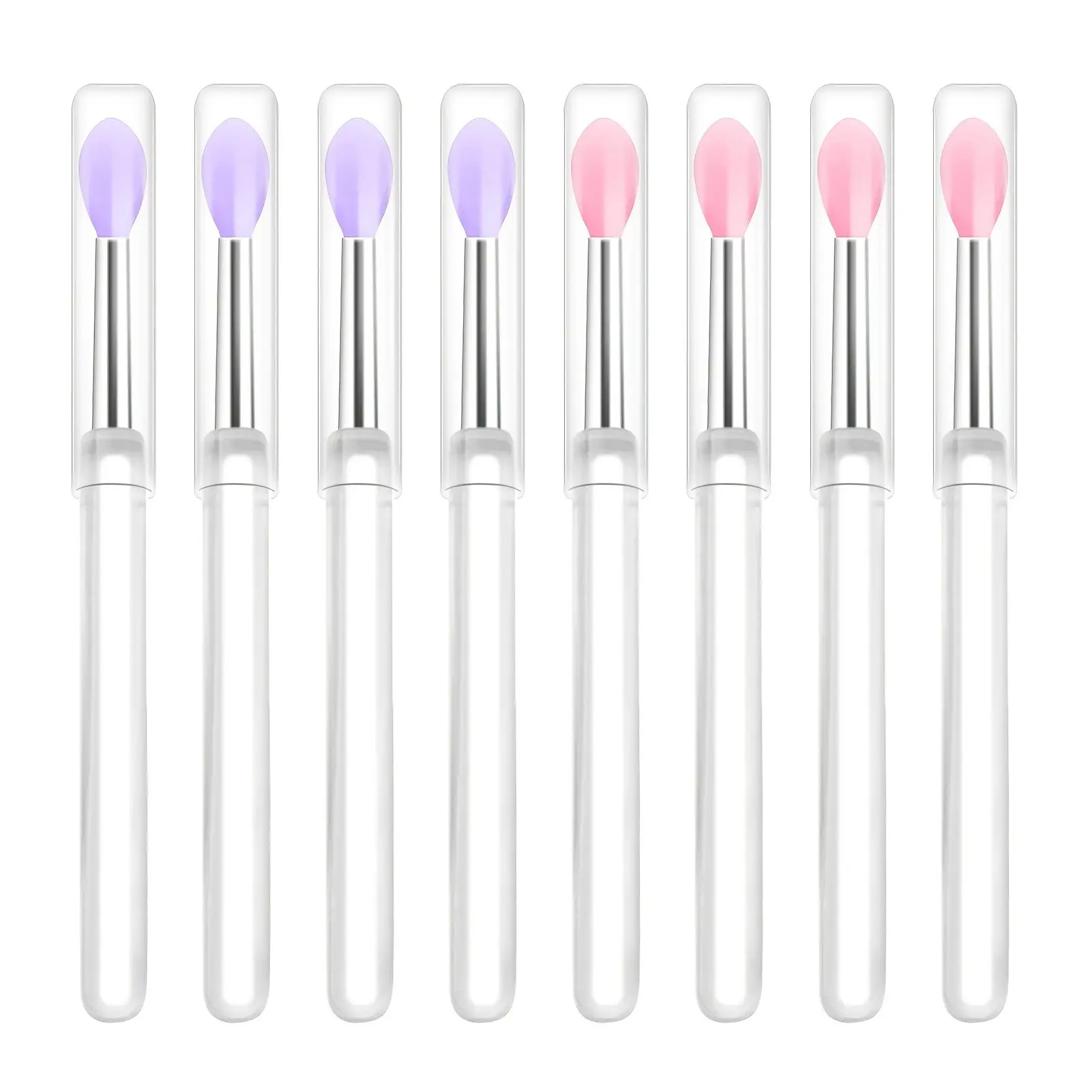 8-Piece Lip Brush Set, Essential Makeup Tools for Precise Application, Multi-Pack Plastic Bristle Brushes, No Battery Required