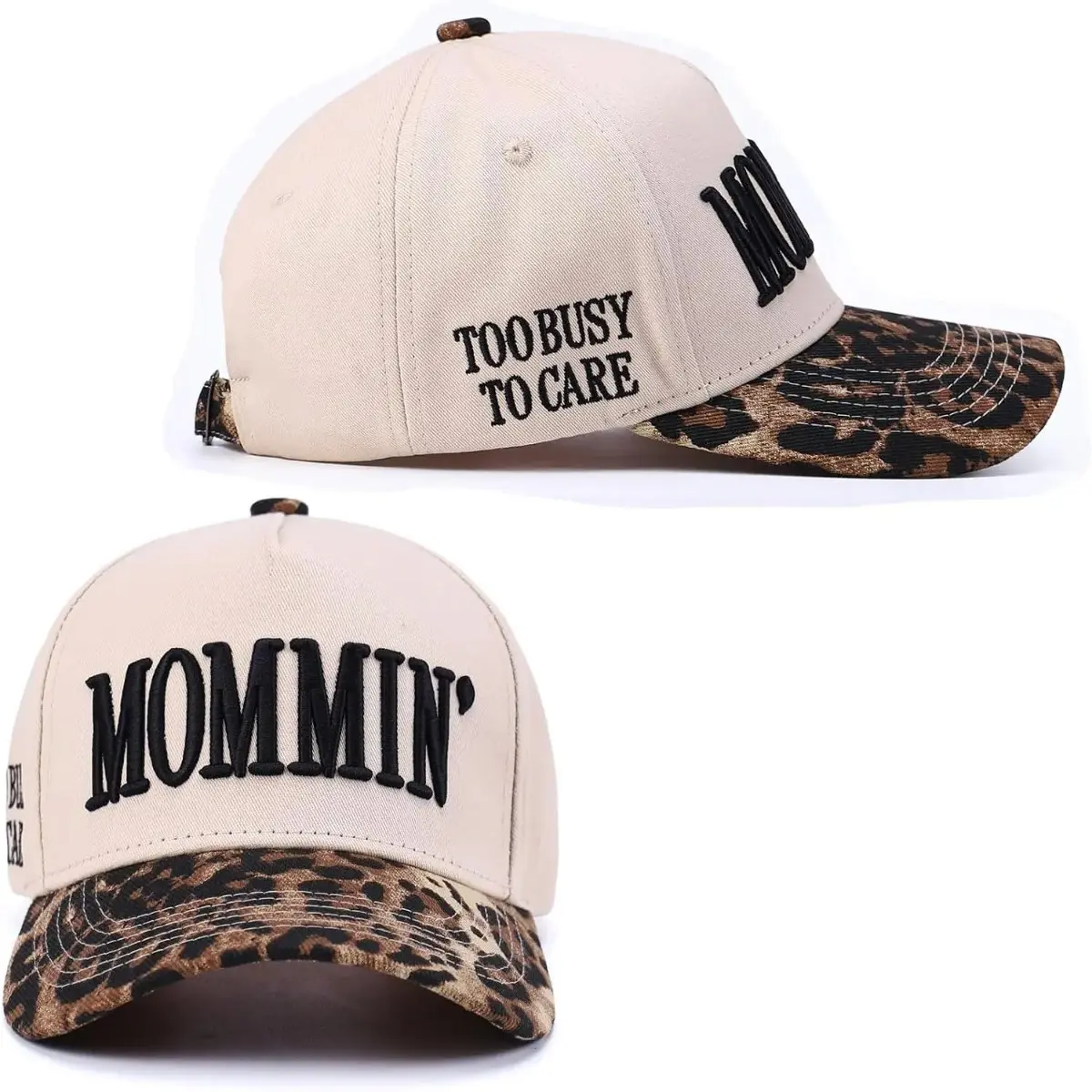 MOMMIN Vintage Two-Tone Trucker Hat Adjustable Baseball Cap with Mommin Embroidery Ponytail Fit Uni Outdoor Casual Headwear,summerwins