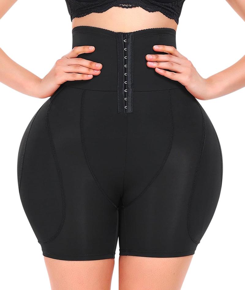 Women Plus Size Hip Padded Booty Lifter Shapewear Thicker Booty High Waist Butt Lifter Removable 4 Pads Control Panty for Bigger Butt