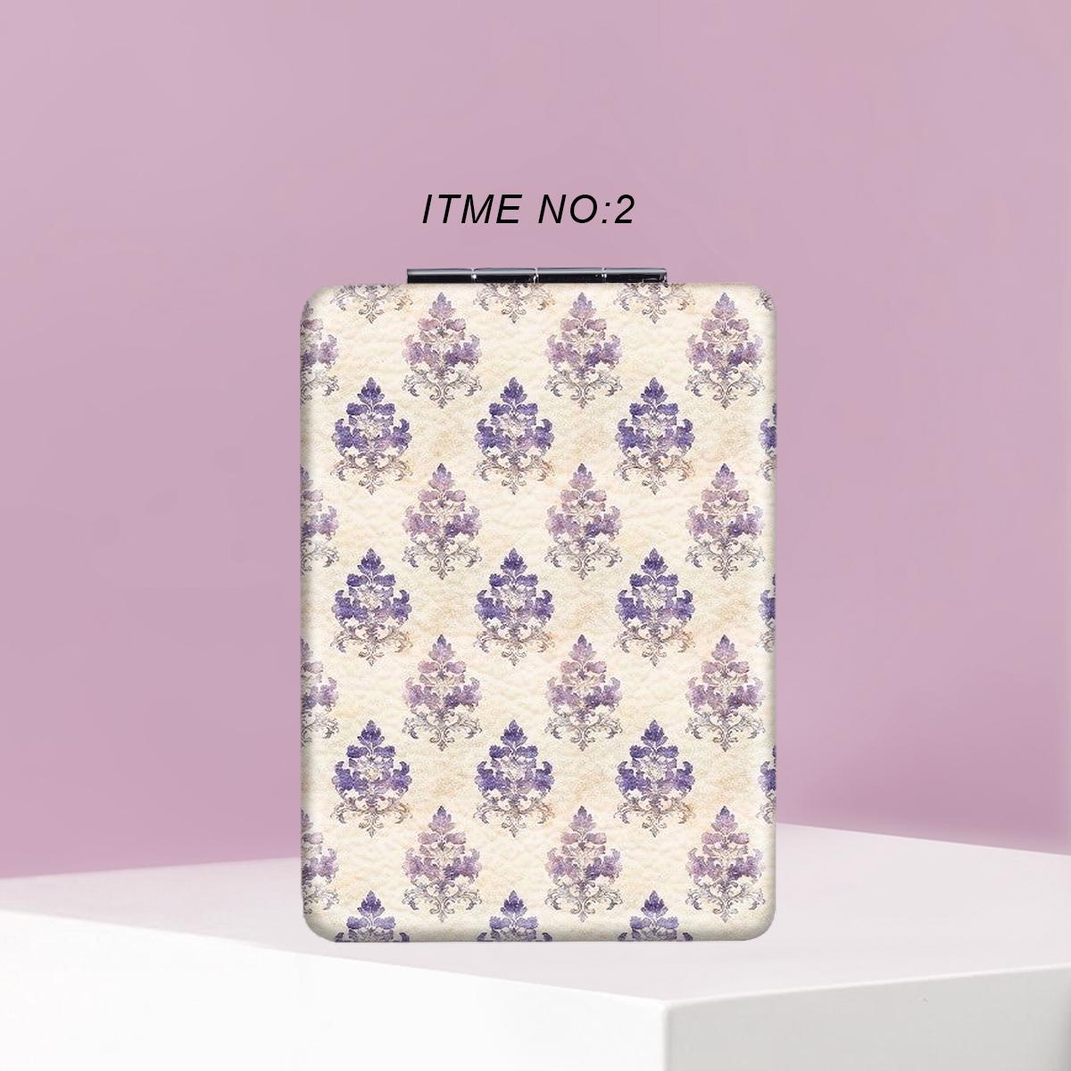 Y2K Wind Flower Pattern Portable Easy to Fold, Rectangular Mirror, Mini Handheld Cosmetic Mirror, Suitable for all kinds of festivals, New Year's Mother, Thanksgiving, Valentine's Day souvenirs, send to family, sisters, relatives and friends