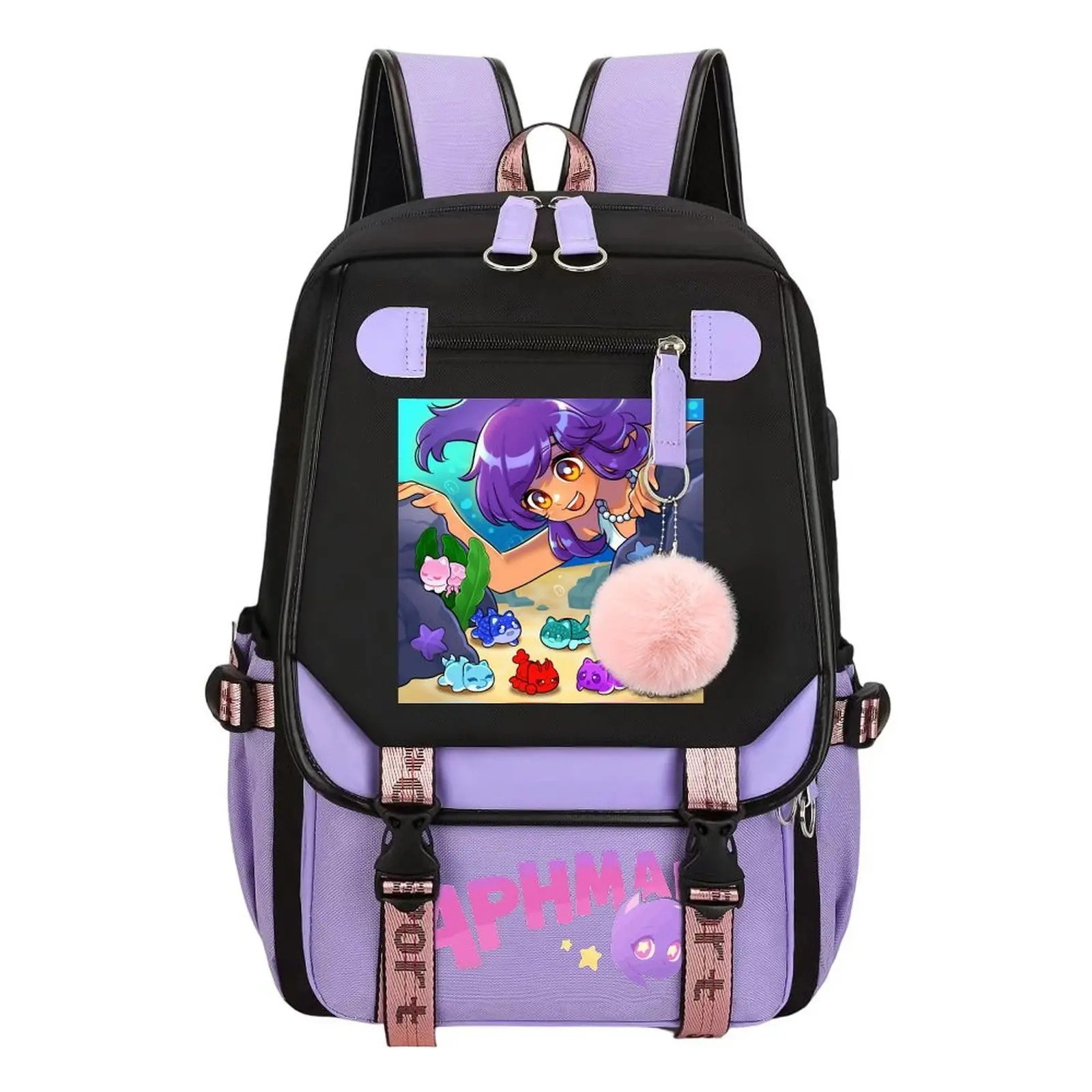 Unisex Cat Character Art School Backpacks - Cotton Linen, Large Capacity, Water-Resistant, Laptop Compartment, Built-In Organizer for Commuting, Perfect Birthday & Holiday Gift, One Size