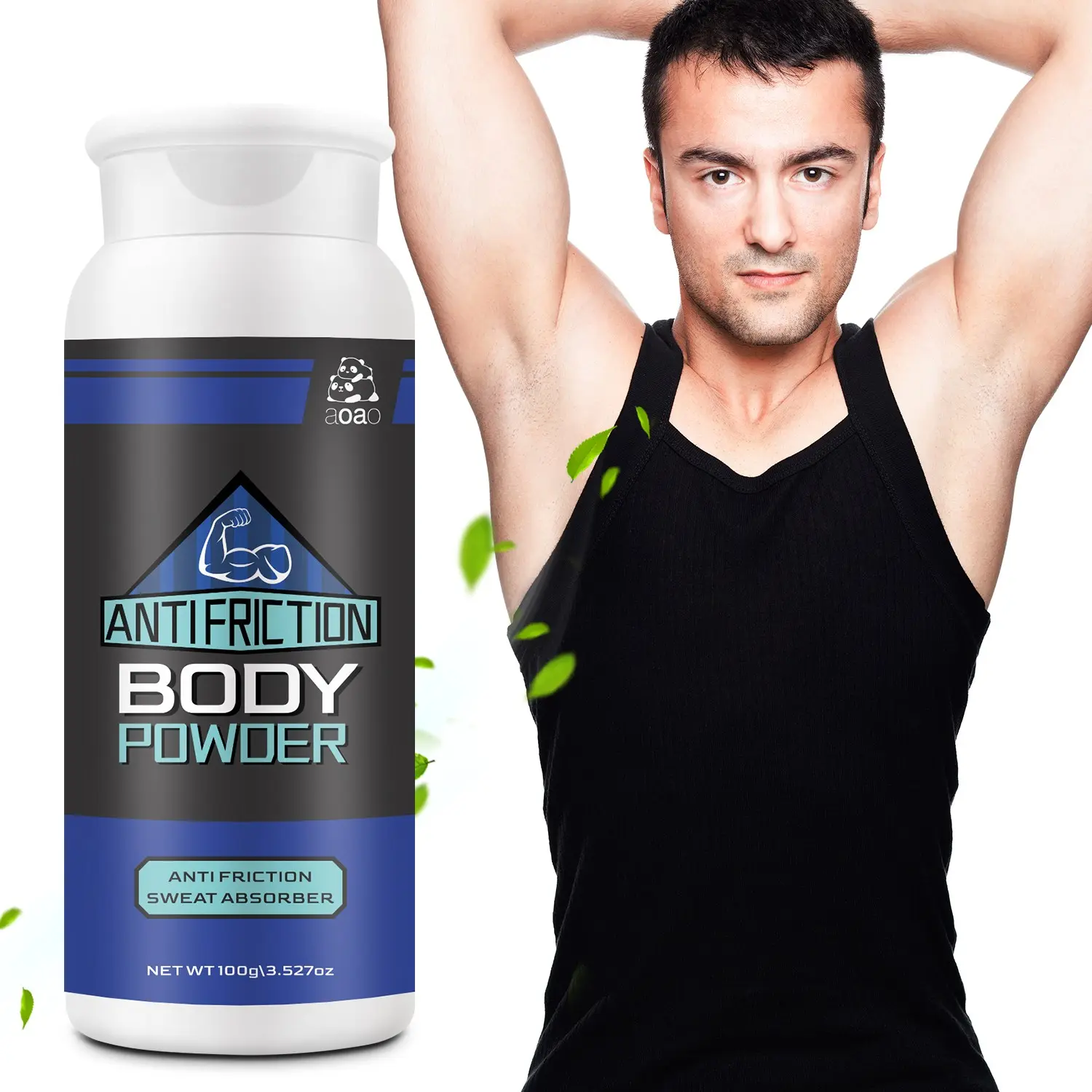 Men's Anti-Scratch Gentle Body Powder, Corn Starch Powder for Body, Long-Lasting Freshness, Sweat-Absorbing, Ideal for Sports, Cycling, Fitness, Skin Soothing, Body Care, 100g