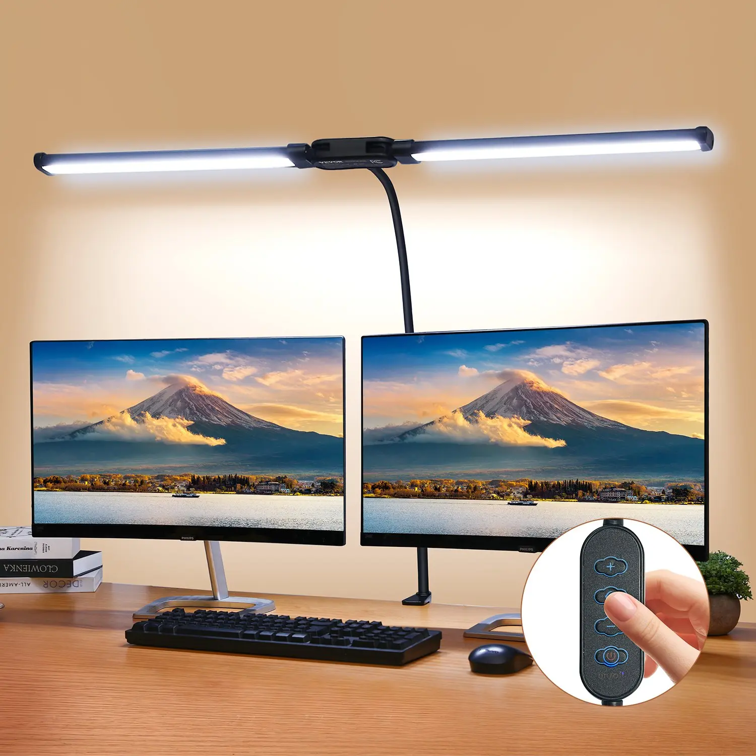 【toolupgrade】VEVOR LED Desk Lamp with Clamp, Double Head Architect Desk Lamp for Home Office, Eye-Caring Desk Light with 360 Adjustable Gooseneck, 50 Lighting Modes Timer Function for Studying Working Drawing