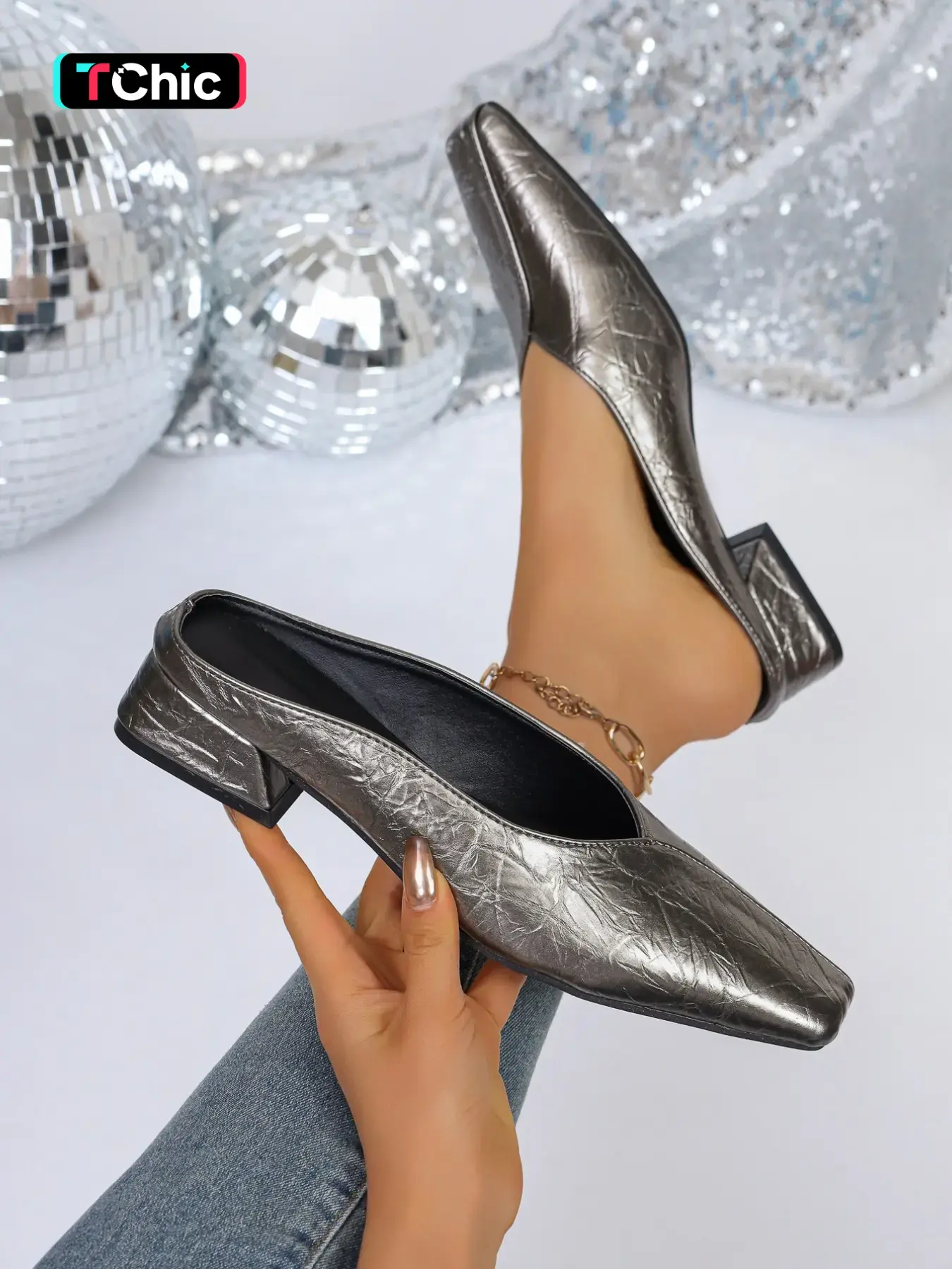 Plus Size Women's High Heel Slip-On Pumps, Elegant Square Toe Chunky Heels for Office, Stylish Comfortable Fashion Shoes Chunky Block Heel, Chunky Heeled Shoe, Heeled Footwear