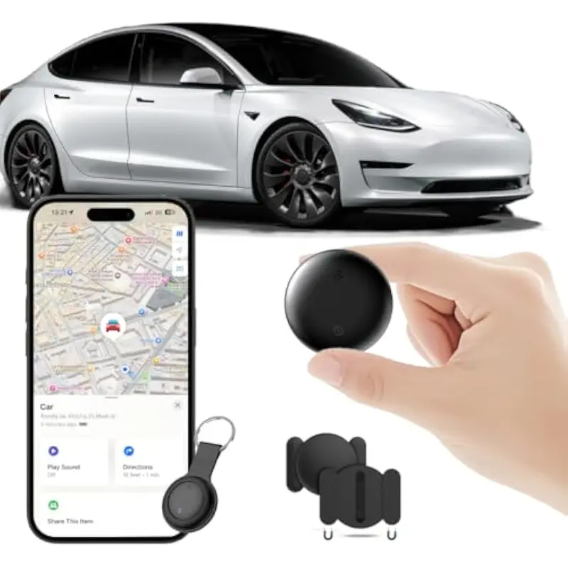 Car GPS Tracker for Vehicles, Mini Tracker Device Worldwide GPS Tracker for Vehicles Work with Find My (iOS Only), Car Vehicle Tracking Anti-Lost Locator with App for Cars, Wallet, Pets, Luggage, Giftsforhim