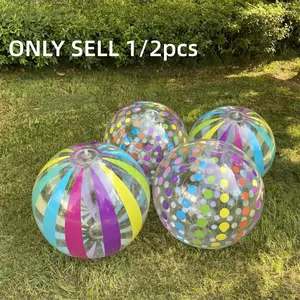 Transparent Inflatable Pool Balls, Polka Dot & Striped, Summer Beach Decor, Outdoor Floating Balloons, Party Lovers & Adults, Festive Water Fun