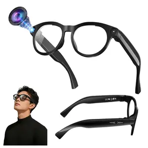 AI Smart Glasses with 8MP Camera, Anti-Shake Video Recording, 4GB Memory Build-in, AI Video Call Translation ,Bluetooth Calling, Music Control , Type C Charging Support, 2 Lenses Total (Transparent +Black)