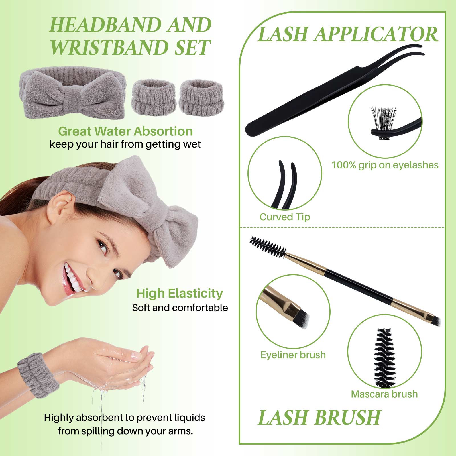 LASHSUN 14PCS BIG KIT, DIY Lash Clusters D Curl High Capacity  Mixed Length 8 styles Volume & 3D Effect Cluster Lashes Kit, Kit with Bond&Seal Lash Remover Lash Brush Headband Wristband Tweezers Lash Shampoo & Brush