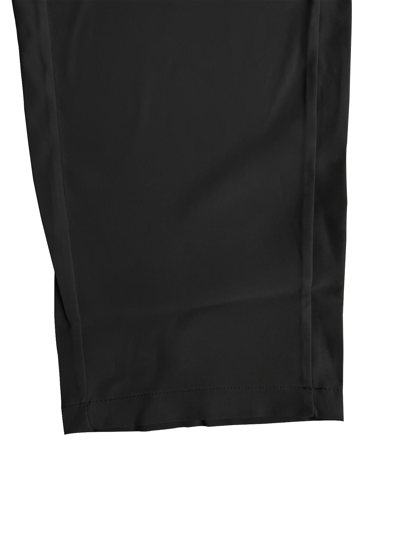 Veiskor Menswear Men’s 2-Pack Simple Basic Loose Polyester Functional Cargo Straight-Leg Pants for Spring/Summer, Elastic Drawstring Waist, Contrast Color, Side Zipper Pockets, Lightweight Breathable, Versatile Casual for Outdoor Activities, Commuting, Ca