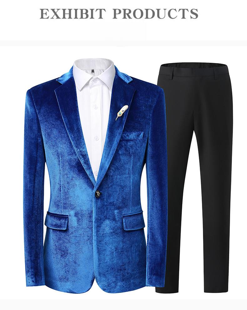 Men's Velvet Suit Jacket  Wedding Tuxedo, Formal Gala Dinner Blazer, Casual Evening Dress Coat