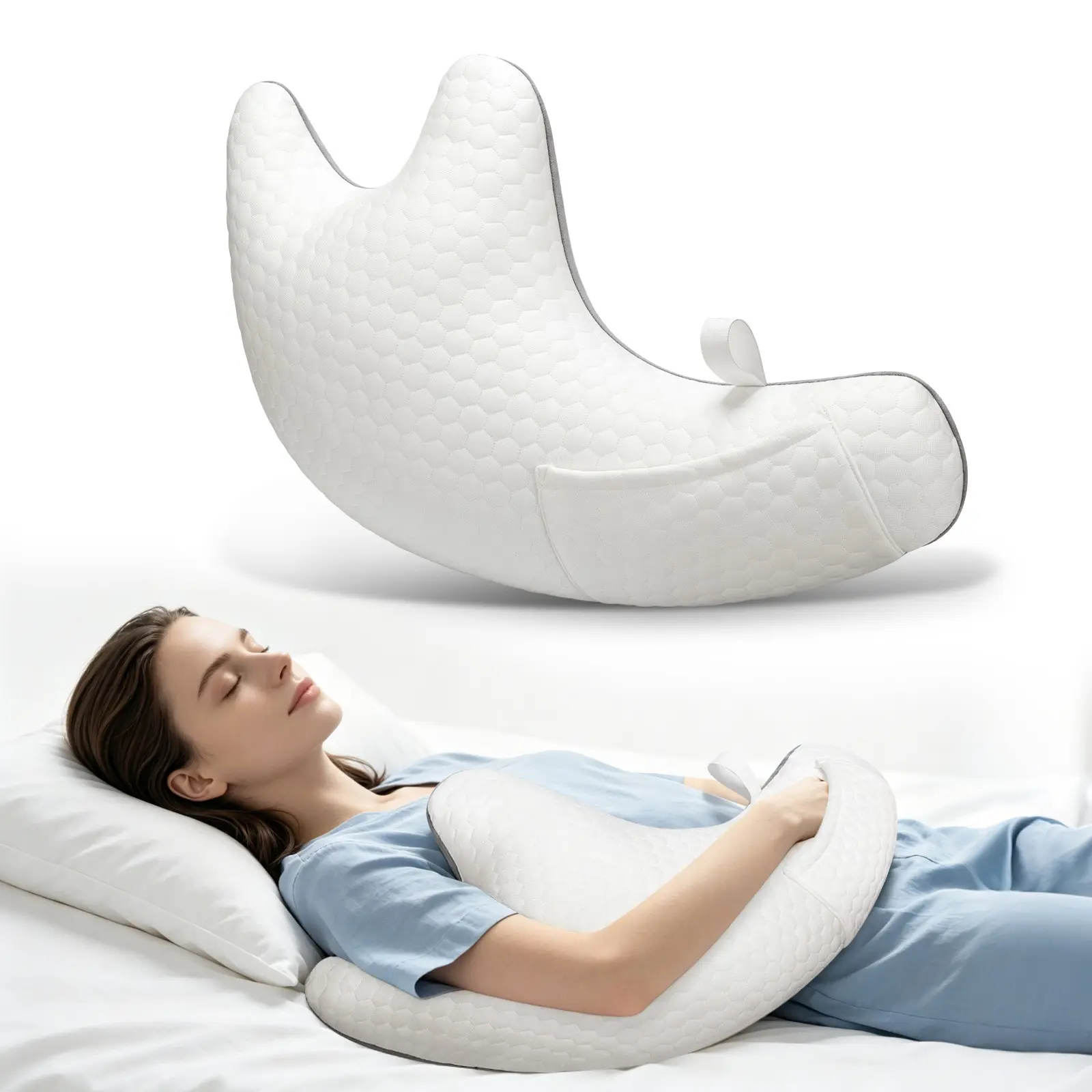 Y-Type Pillow Multi-Functional Body Pillow, Side Sleeping Pillow, Arm Pillow, Comfortable Support for All-Day Use, Ideal for Home & Travel