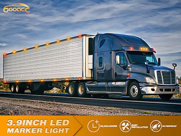 Nilight 3.9 Inch Amber Red LED Fender/Side Marker Light (2 Pairs)