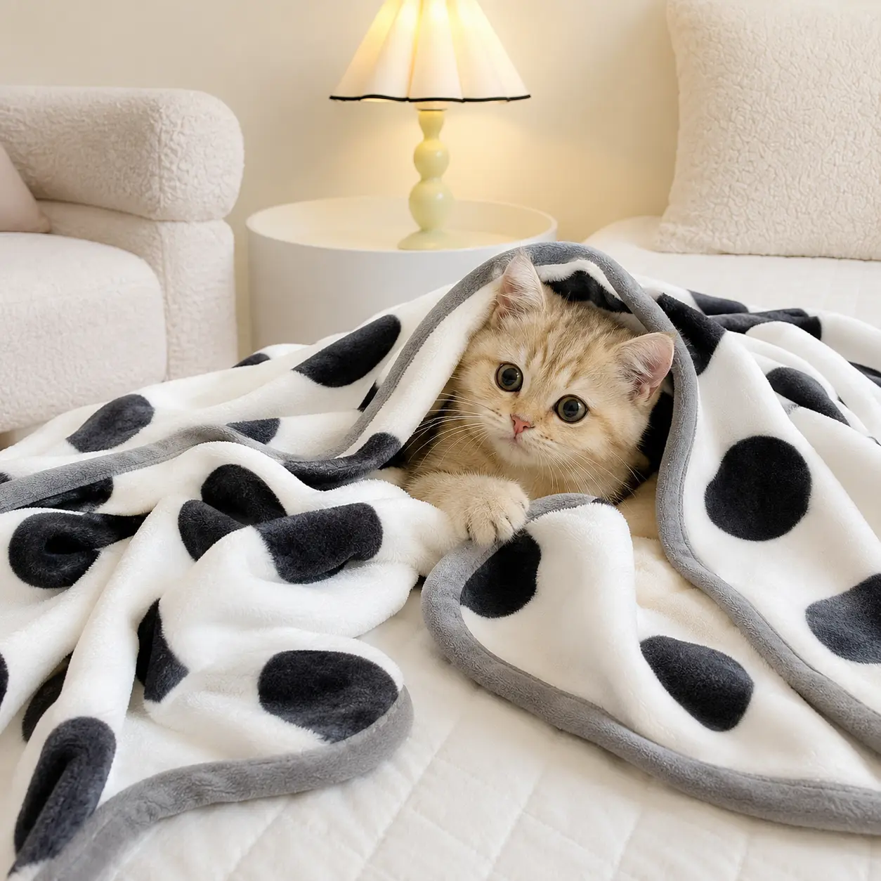 Soft Plush Pet Blanket for Dogs & Cats, Cozy Printed Fleece Throw for Puppy, Kitten, Bed, Sofa, Crate & Travel