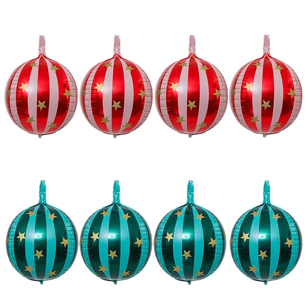 8pcs 22-Inch 4D Striped Star Aluminum Foil Balloons, Volleyball Balloons, Perfect for Christmas, Birthday Parties, Theme Parties, Decorations