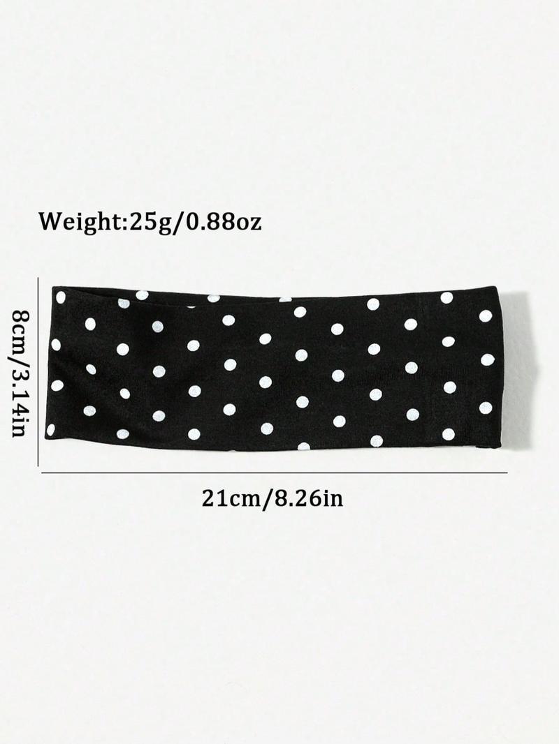 Polka Dot Pattern Hair Band Casual Simple Hair Accessories for Women & Girls Minimalist Headwear Suitable for Thick Hair