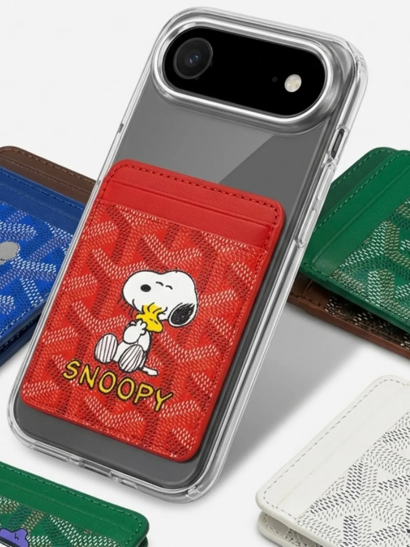 Magnetic Phone Card Holder, Cartoon Design, Ultra Convenient, Casual Style, All over Print, Wallet Type, Tpu Material, All Seasons