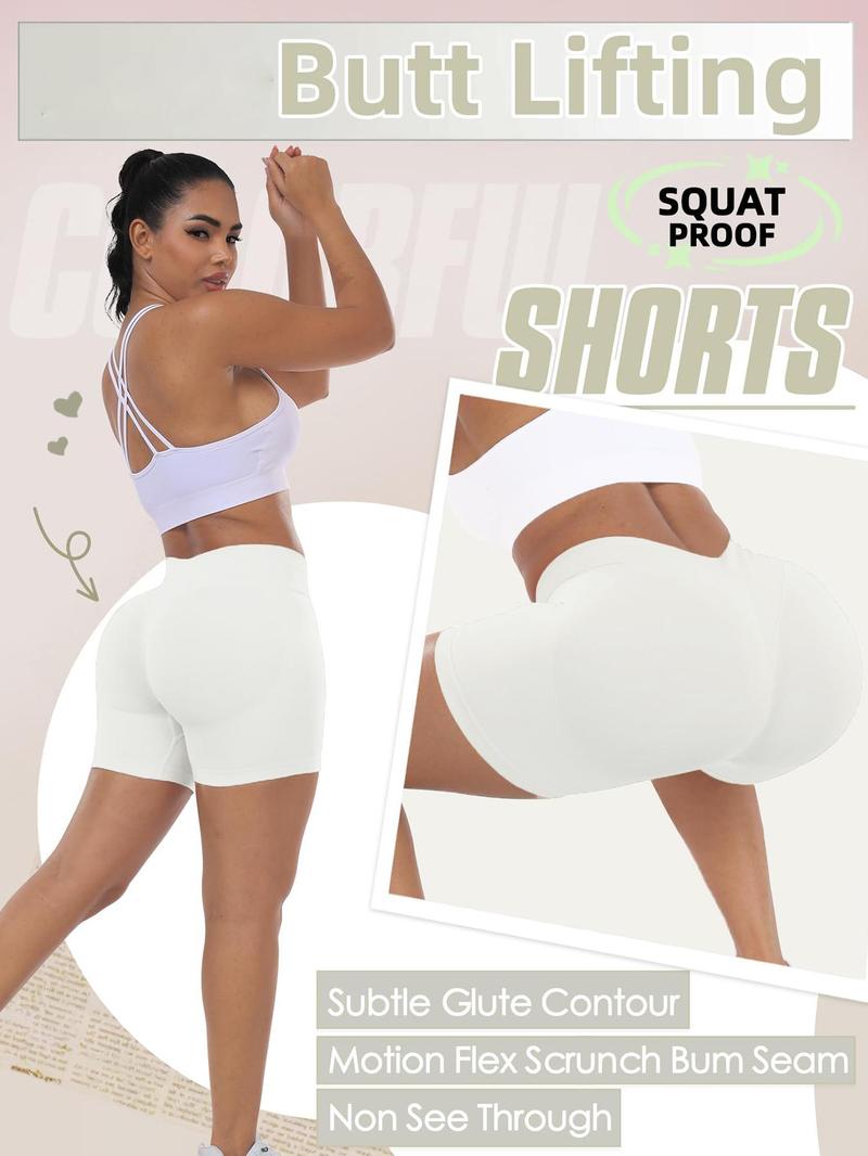 Women's Sports Yoga Shorts Hidden Buttock-Lifting Seam Scrunch Waistband Seamless Knit Three-Layer Waistband Anti-Slip Breathable Sweat-Wicking High-Stretch Figure-Flattering Sports Shorts Outdoor Running Cycling Shorts Fitness Yoga Gym Workout Shorts