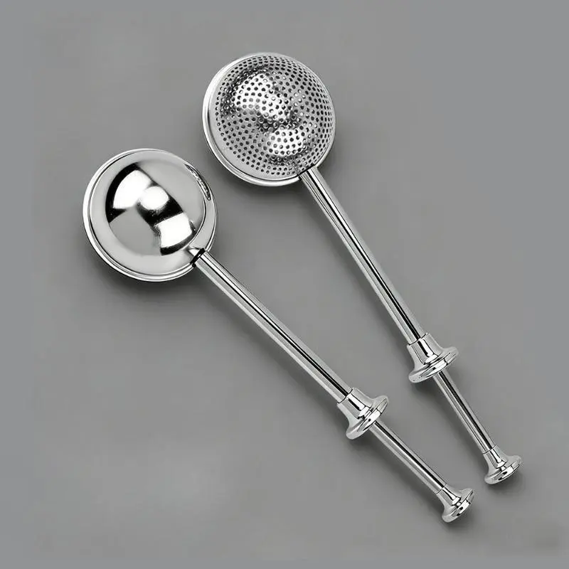 Stainless Steel Flour Duster, Push-Type Sifter Wand with Long Handle, Baking Accessories for Even Powdered Sugar and Flour Sprinkling, Kitchen Bakeware