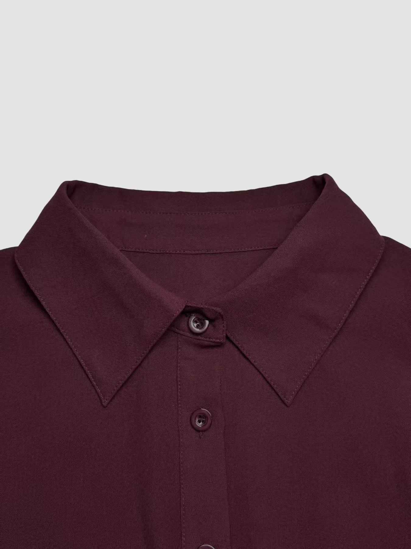 Women's Fashion Trendy Solid Color Ruched Waist Long Sleeve Dress, Casual Fitted Style, All Seasons Wear, Plain Pattern