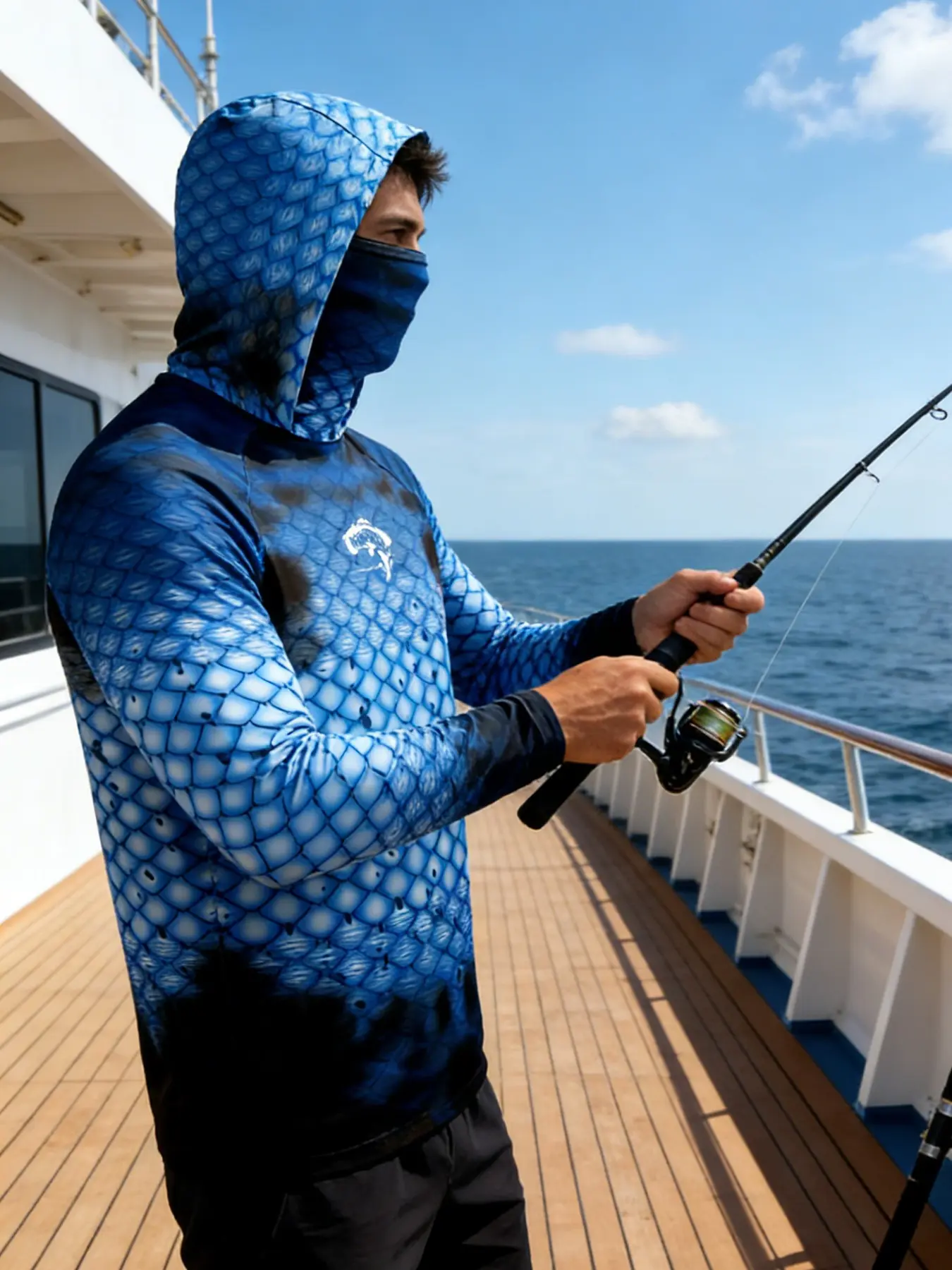 Men's UPF 50+ Sun Protection Hoodie, Athletic Hoodies, Casual Sport Hoodie, Elastic Breathable Sportswear, Quick Drying Breathable Fishing Top, Long Sleeve Hooded Top for Outdoor Activities